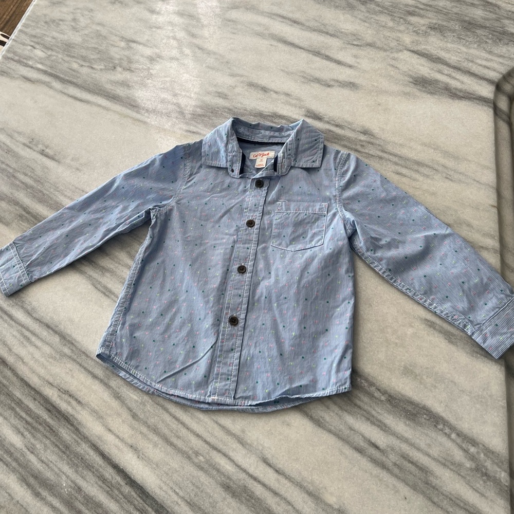 Cat & Jack 3T Blue Patterned Button Down Shirt